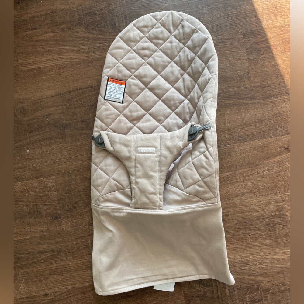 Baby Bjorn bouncer COVER ONLY - Quilted Cotton Sand Gray